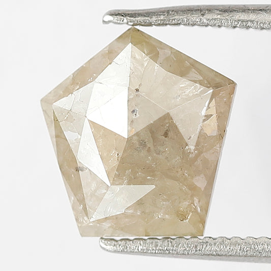 Natural 1.67 Ct Brownish Gray Geometric cut Diamond | Rustic Ethical Conflict Free Loose Stone for Jewelry