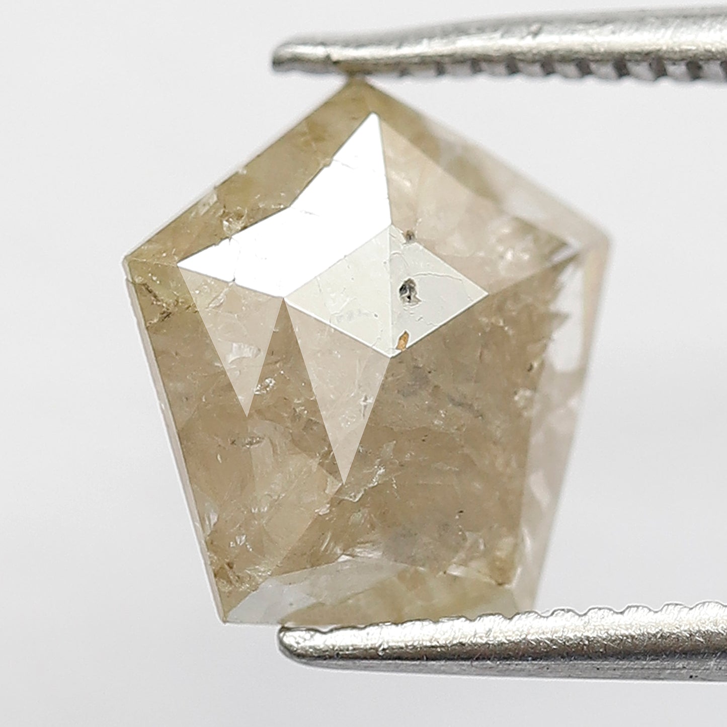 Natural 1.67 Ct Brownish Gray Geometric cut Diamond | Rustic Ethical Conflict Free Loose Stone for Jewelry