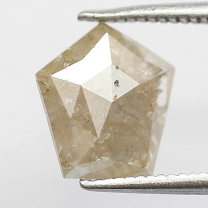 Natural 1.67 Ct Brownish Gray Geometric cut Diamond | Rustic Ethical Conflict Free Loose Stone for Jewelry