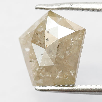 Natural 1.67 Ct Brownish Gray Geometric cut Diamond | Rustic Ethical Conflict Free Loose Stone for Jewelry