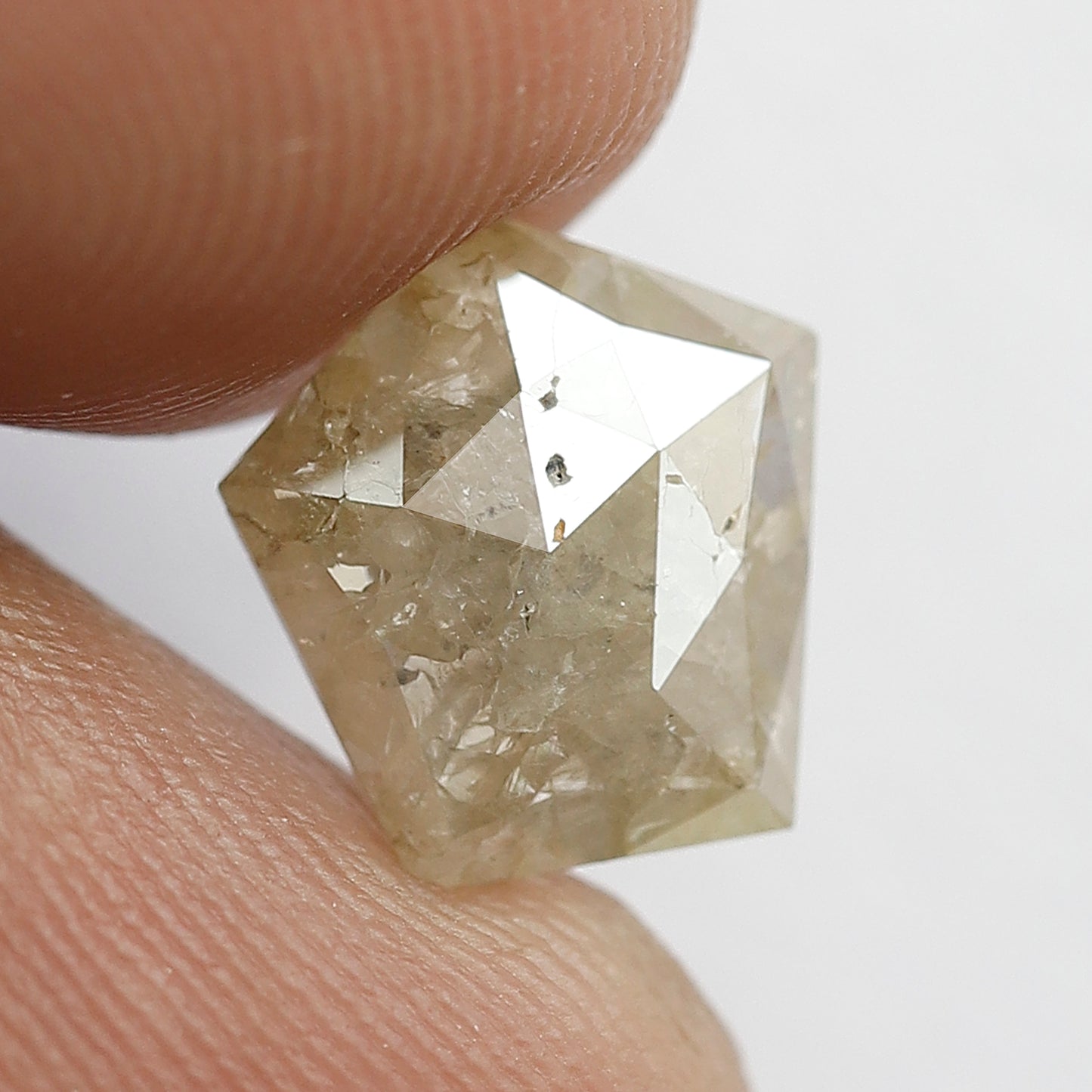 Natural 1.67 Ct Brownish Gray Geometric cut Diamond | Rustic Ethical Conflict Free Loose Stone for Jewelry