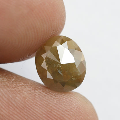 1.73 CT Oval Shape Ethical Loose Diamond, Natural Greenish Earth Mined Rustic Diamond For Oval Diamond Ring