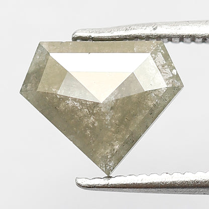 1.24 Ct Pentagon Grayish Green Diamond | 7.60 x 9.10 mm Natural Earth Mined Loose Diamond for Custom Pendant