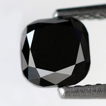 1.06 Ct Square Cushion Shape Black Diamond AAA Quality, Natural Treated Loose Diamond for Women Ring or Custom Jewelry