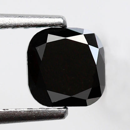1.06 Ct Square Cushion Shape Black Diamond AAA Quality, Natural Treated Loose Diamond for Women Ring or Custom Jewelry