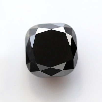 1.06 Ct Square Cushion Shape Black Diamond AAA Quality, Natural Treated Loose Diamond for Women Ring or Custom Jewelry