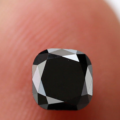 1.06 Ct Square Cushion Shape Black Diamond AAA Quality, Natural Treated Loose Diamond for Women Ring or Custom Jewelry