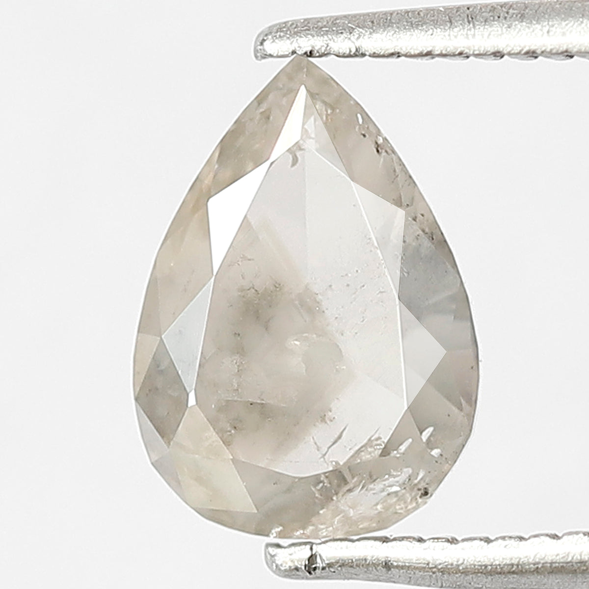 Natural Pear Shape 1.50 CT Loose Diamond, 8.90 MM Translucent Gray Black Salt and Pepper Diamond