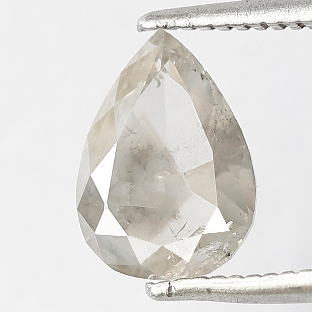 Natural Pear Shape 1.50 CT Loose Diamond, 8.90 MM Translucent Gray Black Salt and Pepper Diamond
