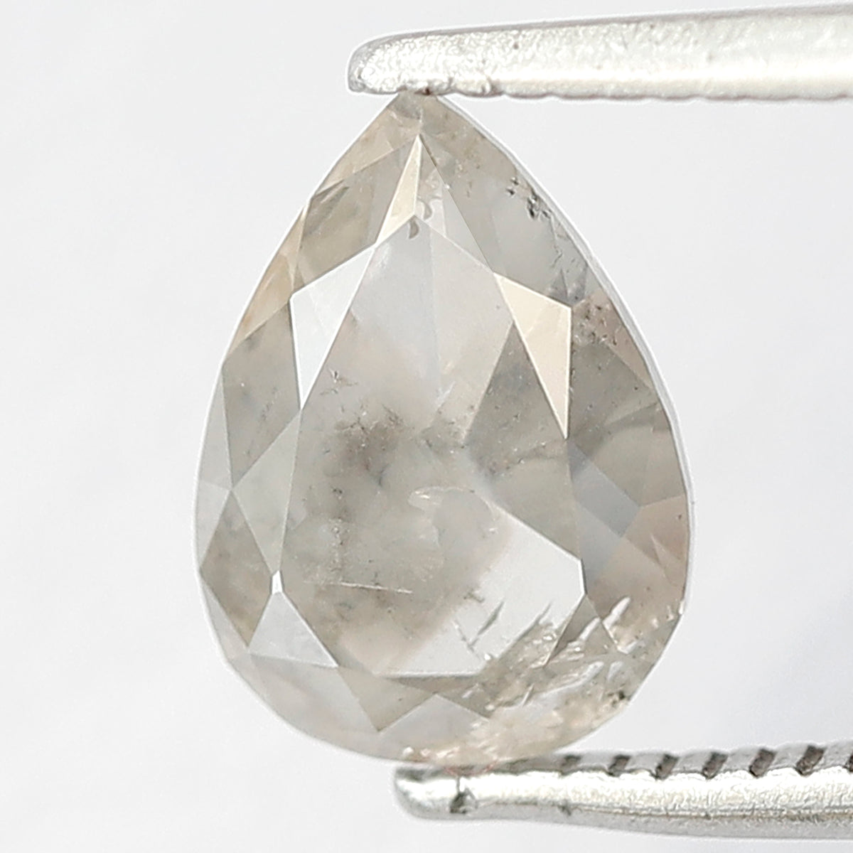 Natural Pear Shape 1.50 CT Loose Diamond, 8.90 MM Translucent Gray Black Salt and Pepper Diamond
