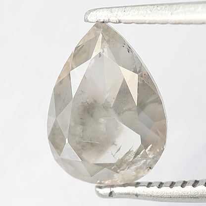 Natural Pear Shape 1.50 CT Loose Diamond, 8.90 MM Translucent Gray Black Salt and Pepper Diamond