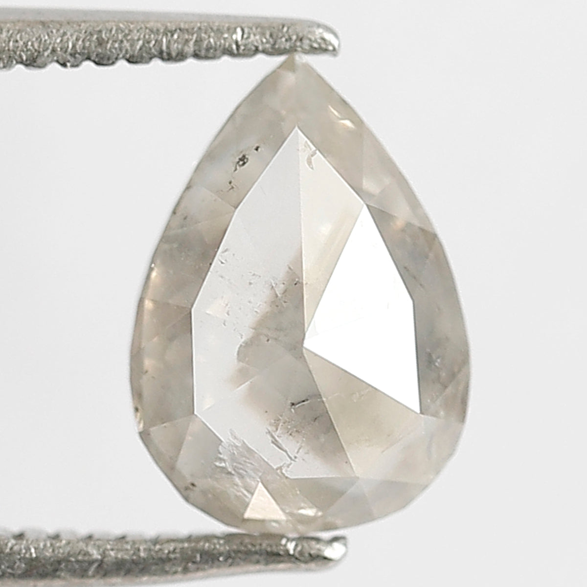 Natural Pear Shape 1.50 CT Loose Diamond, 8.90 MM Translucent Gray Black Salt and Pepper Diamond