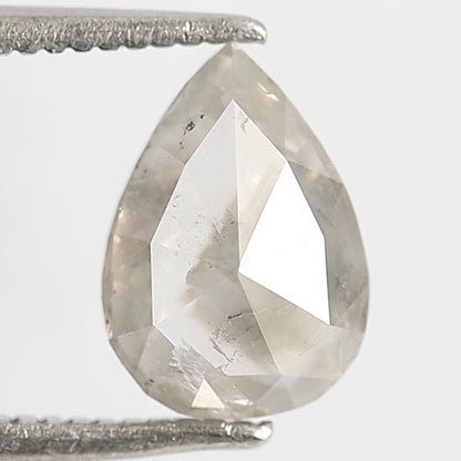 Natural Pear Shape 1.50 CT Loose Diamond, 8.90 MM Translucent Gray Black Salt and Pepper Diamond