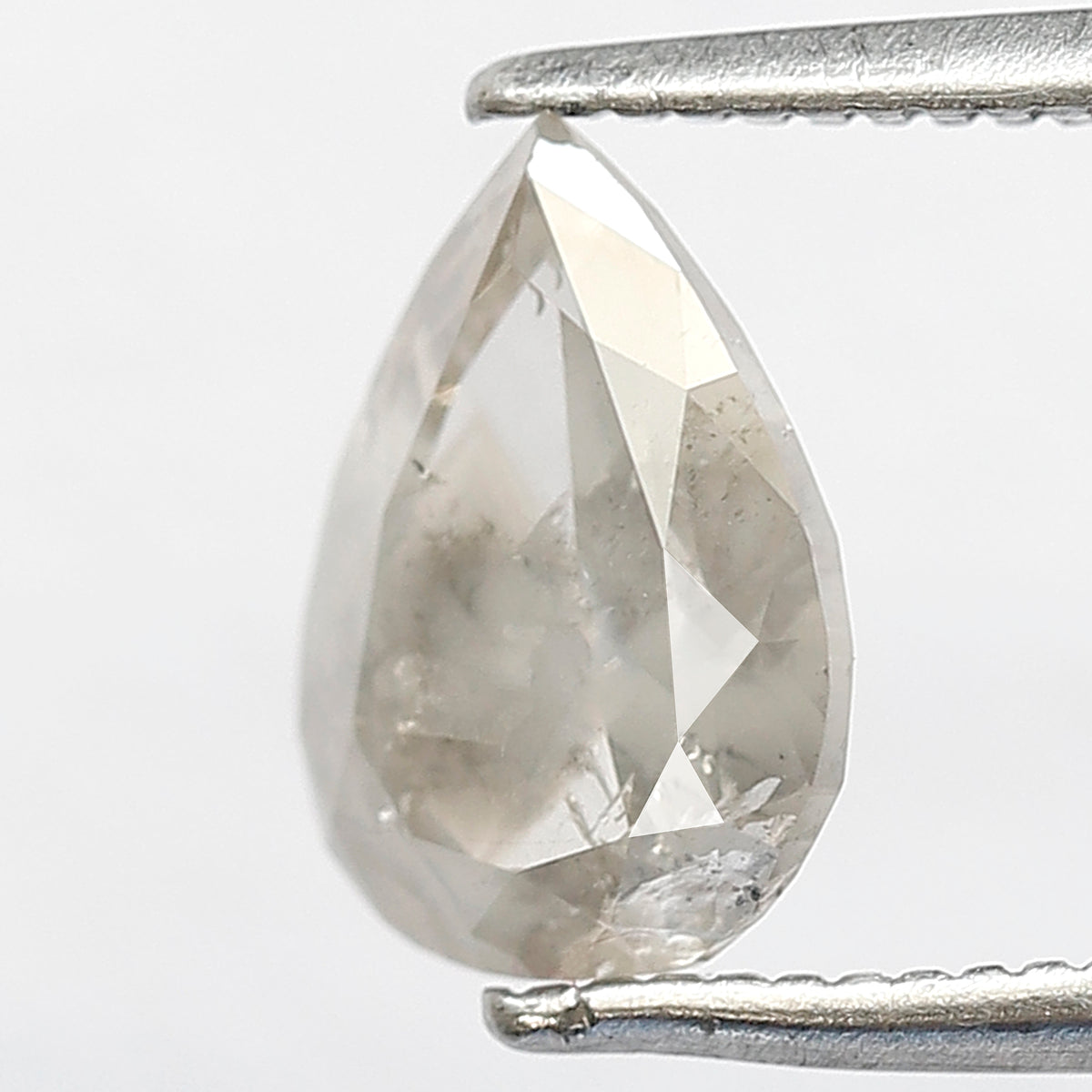 Natural Pear Shape 1.50 CT Loose Diamond, 8.90 MM Translucent Gray Black Salt and Pepper Diamond