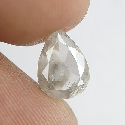Natural Pear Shape 1.50 CT Loose Diamond, 8.90 MM Translucent Gray Black Salt and Pepper Diamond