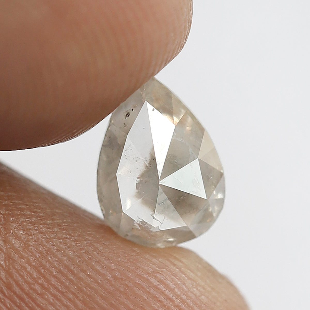 Natural Pear Shape 1.50 CT Loose Diamond, 8.90 MM Translucent Gray Black Salt and Pepper Diamond
