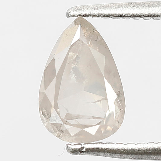 1.13 Ct Pear Milky White Salt & Pepper Diamond | Natural 7.90 MM Conflict Free Loose Diamond for Jewelry