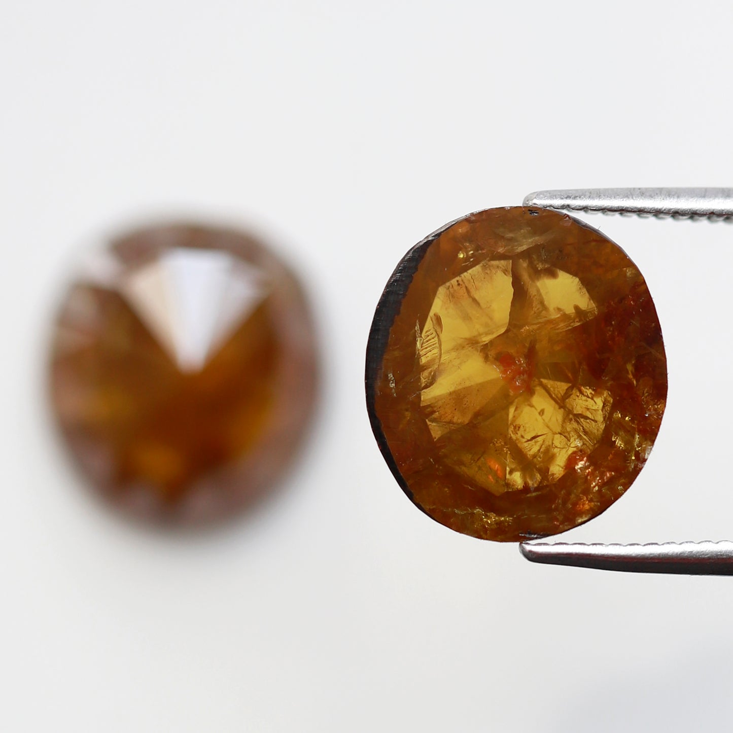 Large Oval Shape Diamond Pair 8.72 CT, Natural Orangish Yellow Rustic Diamonds, Loose Stones for Bridal Wedding Jewelry