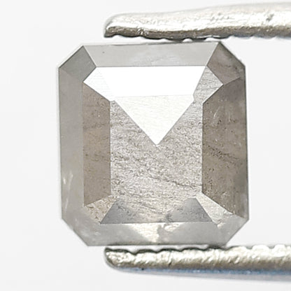 1.05 CT Ethical Radiant cut Loose Diamond, Natural Gray Black Earth Mined Salt and Pepper Diamond
