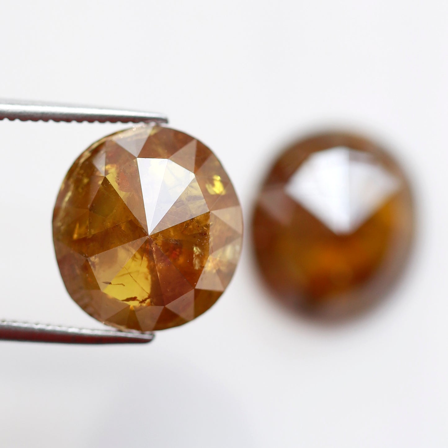 Large Oval Shape Diamond Pair 8.72 CT, Natural Orangish Yellow Rustic Diamonds, Loose Stones for Bridal Wedding Jewelry