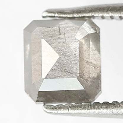 1.05 CT Ethical Radiant cut Loose Diamond, Natural Gray Black Earth Mined Salt and Pepper Diamond