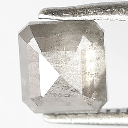 1.05 CT Ethical Radiant cut Loose Diamond, Natural Gray Black Earth Mined Salt and Pepper Diamond