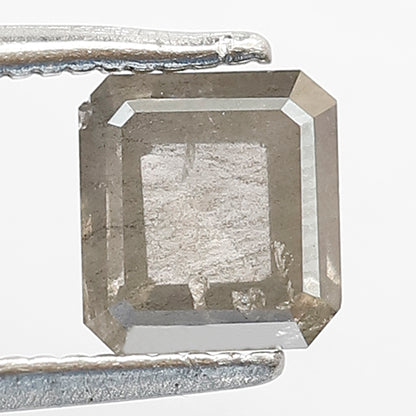 1.05 CT Ethical Radiant cut Loose Diamond, Natural Gray Black Earth Mined Salt and Pepper Diamond