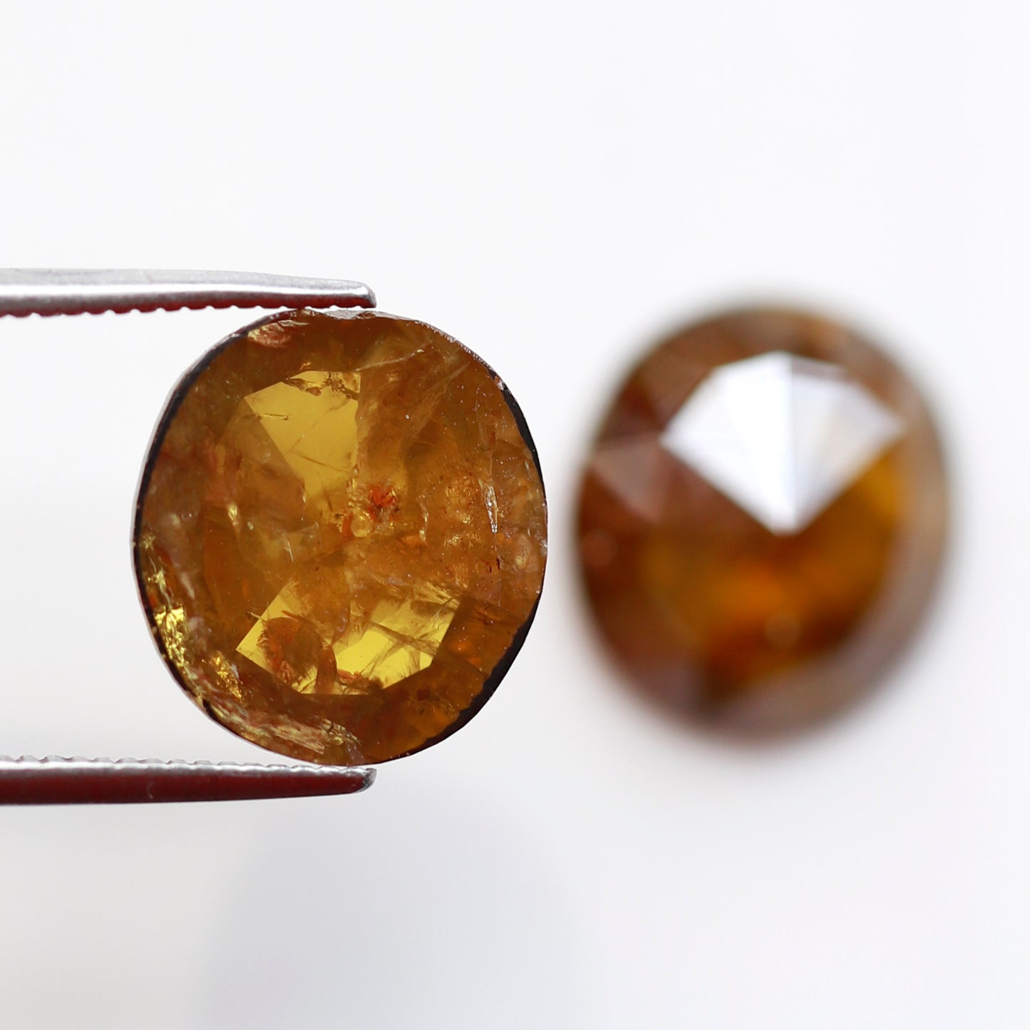 Large Oval Shape Diamond Pair 8.72 CT, Natural Orangish Yellow Rustic Diamonds, Loose Stones for Bridal Wedding Jewelry