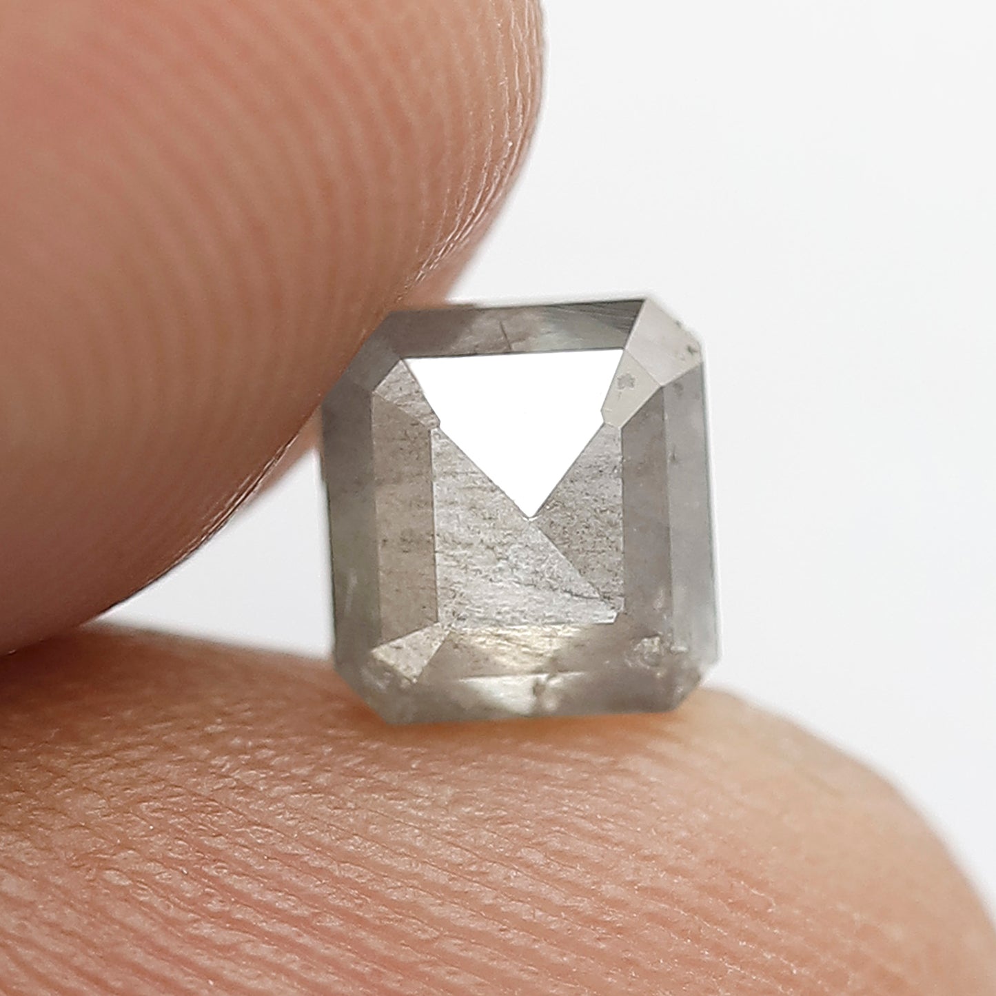 1.05 CT Ethical Radiant cut Loose Diamond, Natural Gray Black Earth Mined Salt and Pepper Diamond