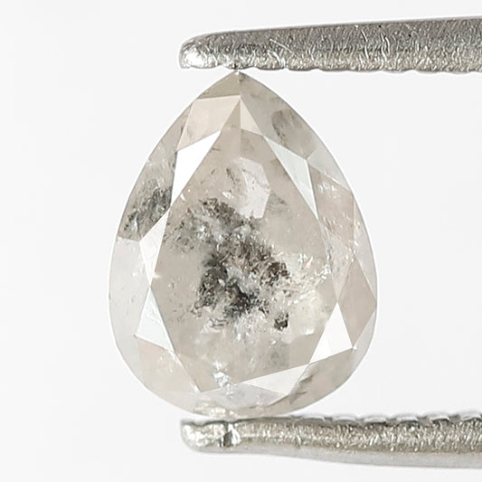 1.14 Ct Pear Shape Salt & Pepper Diamond | 7.00 mm Natural Gray Black Loose Diamond for Anniversary Ring