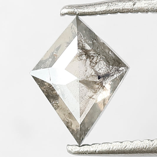 0.77 Ct Kite Shape Salt & Pepper Diamond | Natural Gray Black Loose Diamond for Making Wedding Jewelry