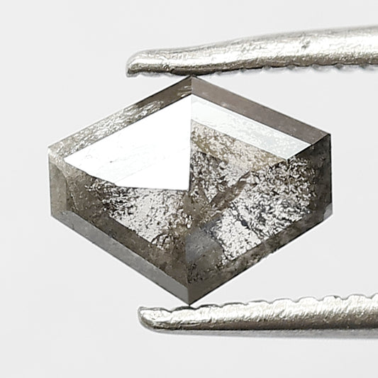 0.80 Ct Geometric Cut Gray Black Salt & Pepper Diamond | Natural 7.30 mm Loose Diamond for Jewelry