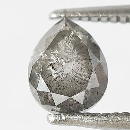 Pear Shape 1.08 CT Earth Mined Loose Diamond, Natural Conflict Free Salt and Pepper Diamond For Pear Wedding Ring