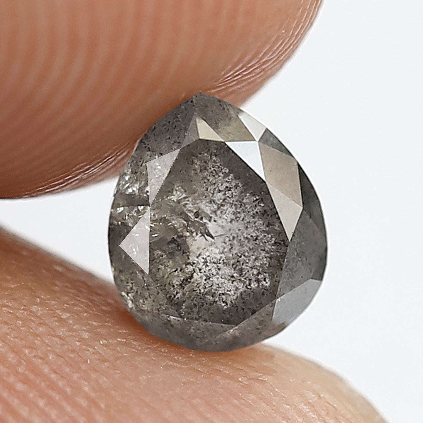 Pear Shape 1.08 CT Earth Mined Loose Diamond, Natural Conflict Free Salt and Pepper Diamond For Pear Wedding Ring