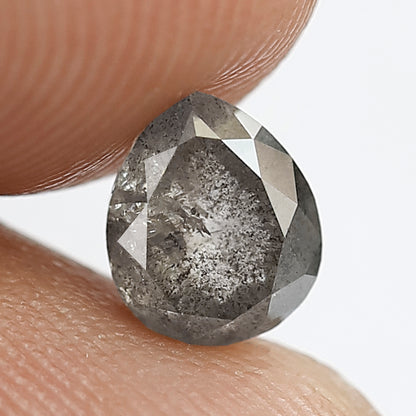 Pear Shape 1.08 CT Earth Mined Loose Diamond, Natural Conflict Free Salt and Pepper Diamond For Pear Wedding Ring