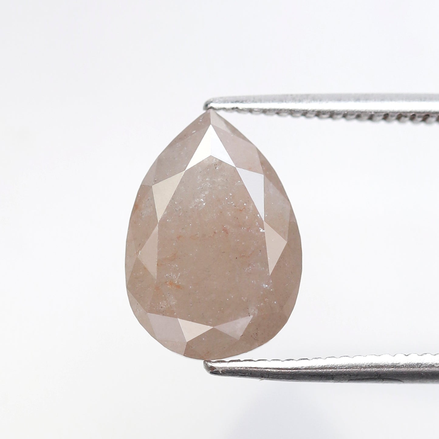 3.99 Carat Pear Rustic Diamond | Pinkish Misty White Natural Diamond | Conflict Free Loose Diamond | Handmade Engagement Ring Stone