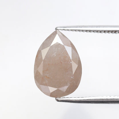 3.99 Carat Pear Rustic Diamond | Pinkish Misty White Natural Diamond | Conflict Free Loose Diamond | Handmade Engagement Ring Stone