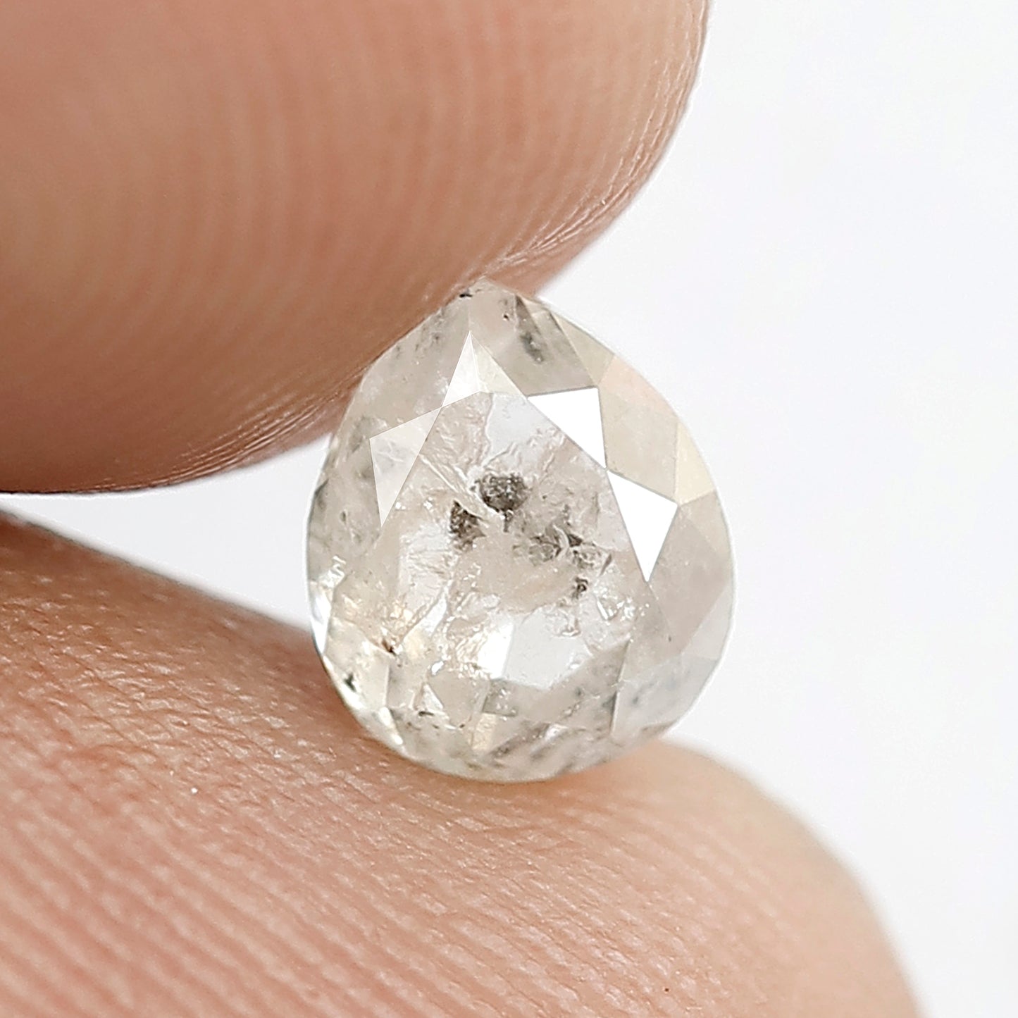Pear Shape 1.09 Ct Natural White Salt & Pepper Diamond | Loose Diamond for Wedding Jewelry
