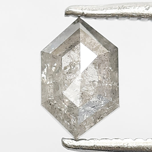 0.79 CT Hexagon Shape Loose Diamond, Natural Gray Black Salt and Pepper Diamond For Proposal Ring