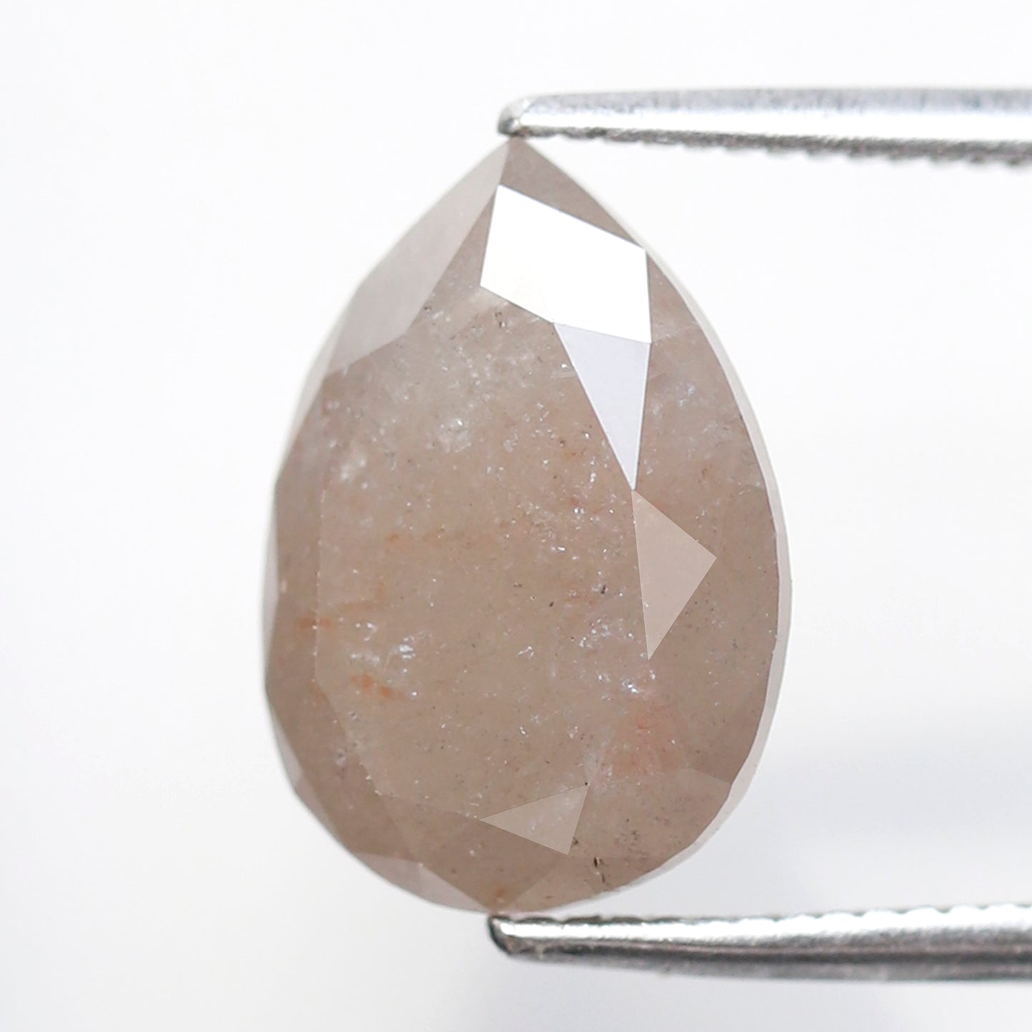 3.99 Carat Pear Rustic Diamond | Pinkish Misty White Natural Diamond | Conflict Free Loose Diamond | Handmade Engagement Ring Stone