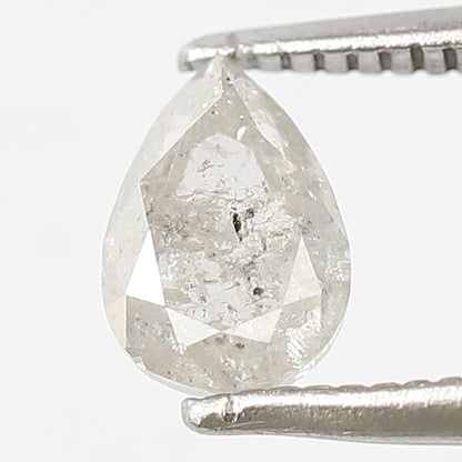 Pear Shape 0.86 CT Gray Black Diamond, Natural 6.80 MM Salt and Pepper Diamond For Wedding Band