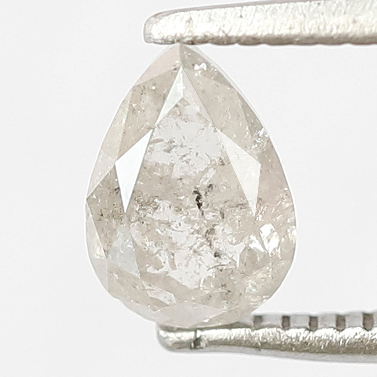 Pear Shape 0.86 CT Gray Black Diamond, Natural 6.80 MM Salt and Pepper Diamond For Wedding Band