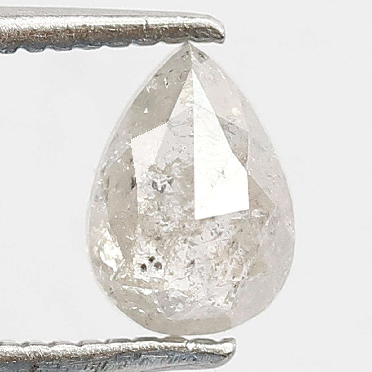Pear Shape 0.86 CT Gray Black Diamond, Natural 6.80 MM Salt and Pepper Diamond For Wedding Band