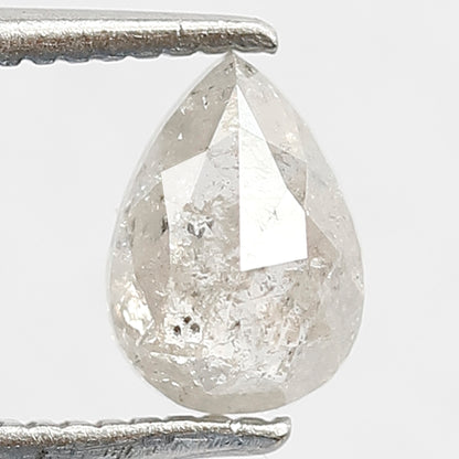 Pear Shape 0.86 CT Gray Black Diamond, Natural 6.80 MM Salt and Pepper Diamond For Wedding Band
