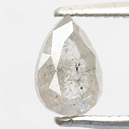 Pear Shape 0.86 CT Gray Black Diamond, Natural 6.80 MM Salt and Pepper Diamond For Wedding Band