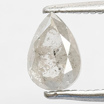 Pear Shape 0.86 CT Gray Black Diamond, Natural 6.80 MM Salt and Pepper Diamond For Wedding Band