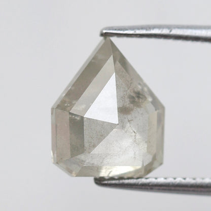 2.46 CT Geometric cut Earth Mined Diamond, 9.40 mm Misty White Loose Rustic Diamond For Custom Pendant
