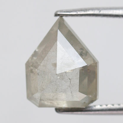 2.46 CT Geometric cut Earth Mined Diamond, 9.40 mm Misty White Loose Rustic Diamond For Custom Pendant