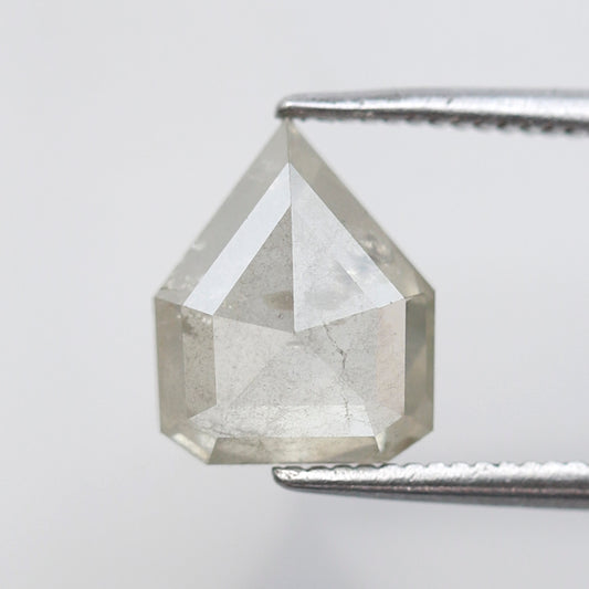 2.46 CT Geometric cut Earth Mined Diamond, 9.40 mm Misty White Loose Rustic Diamond For Custom Pendant