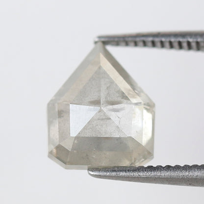 2.46 CT Geometric cut Earth Mined Diamond, 9.40 mm Misty White Loose Rustic Diamond For Custom Pendant